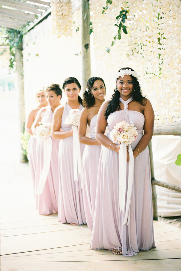 lilac wrap bridesmaid dresses on Aisle Perfect