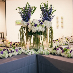 tall centerpieces from elegant downtown Denver wedding from Aisle Perfect
