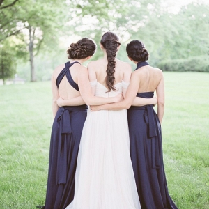 Navy bridesmaids on Aisle Perfect
