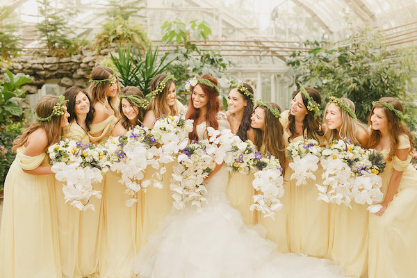 Yellow bridal party