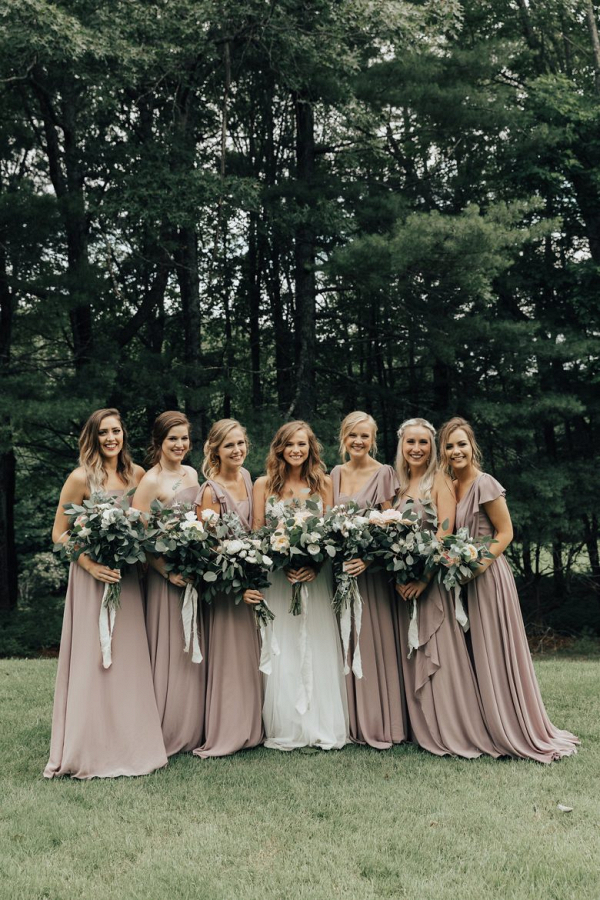 Taupe bridal party