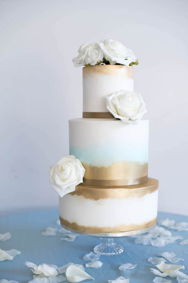 Gold painted cake