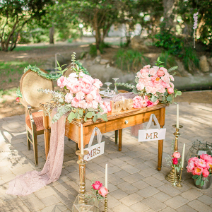 Floral filled sweetheart table
