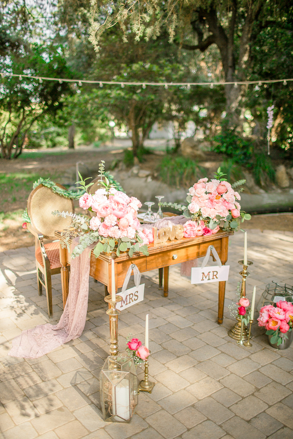 Floral filled sweetheart table