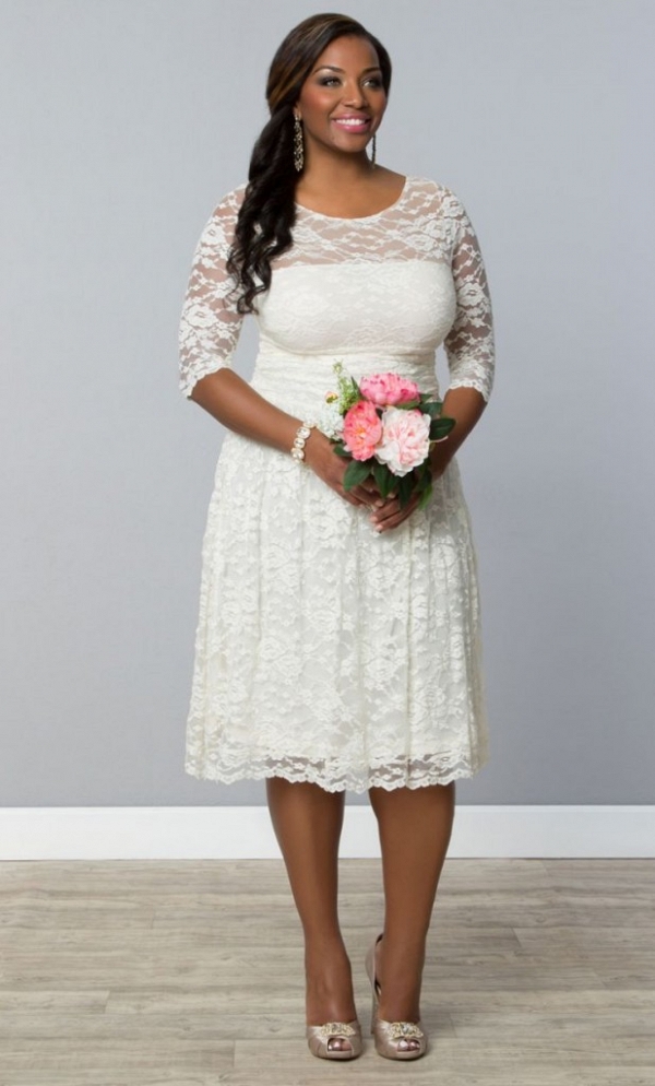 Lace Plus Size Bridal Shower Dress
