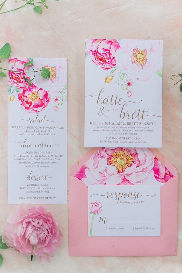 Pink floral reception table