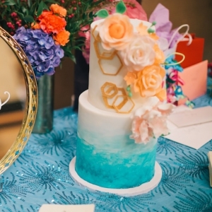 White and Blue Ombre Cake