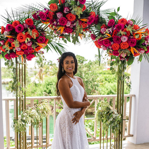 Colorful ceremony arch