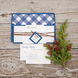 This Buffalo Check Invitation is Quintessentially PNW!