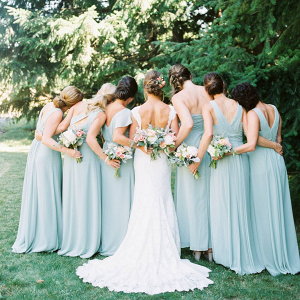Mint blue bridesmaid dresses
