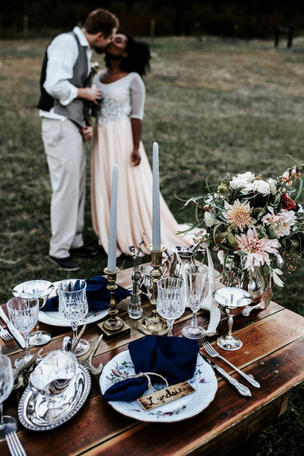Rustic styled wedding table