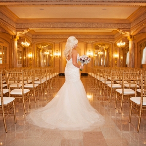 This Bride's Glam Style Paired Perfectly with the Super Glam Hotel Ballroom