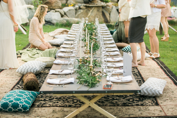 A Floor Seated Dinner Was Comfortably Cozy at This Bridal Shower