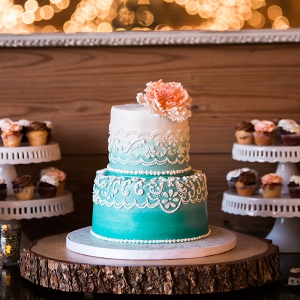 Tiffany Blue Ombre Wedding Cake