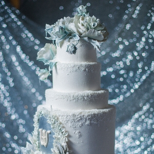 Tiered Wedding Cake with Icicles and Frost