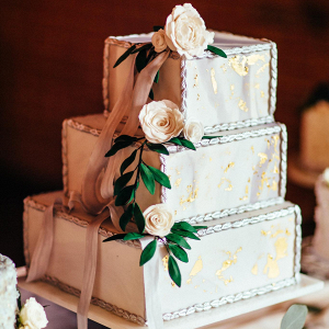 Marbled Square Tiered Wedding Cake