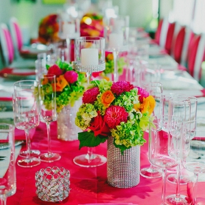 Neon Reception Table With Rhinestone Accents