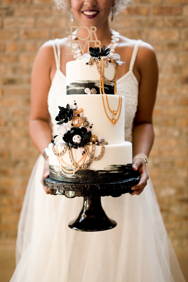 Wedding Cake with Skulls and Chains