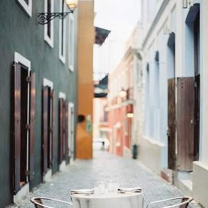 A Set Table on the Streets of Old San Juan in Puerto Rico