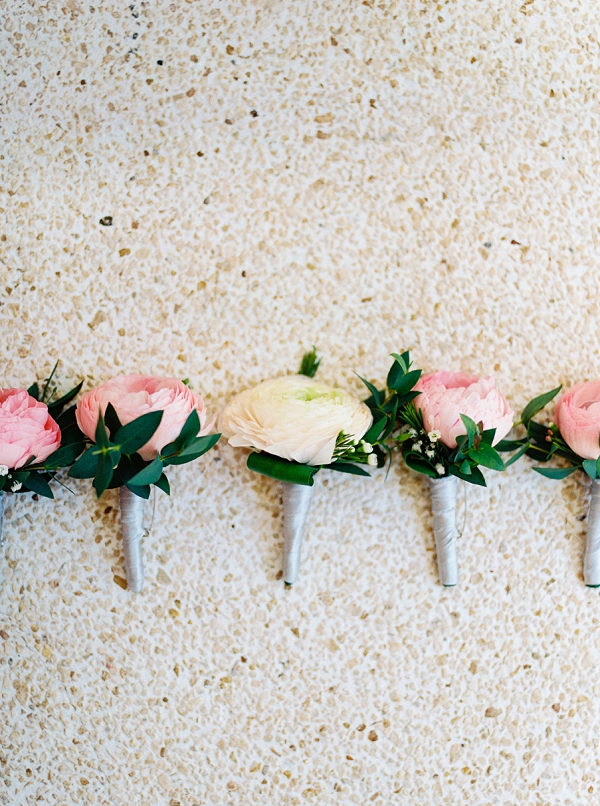 Pink and Yellow Boutonnieres