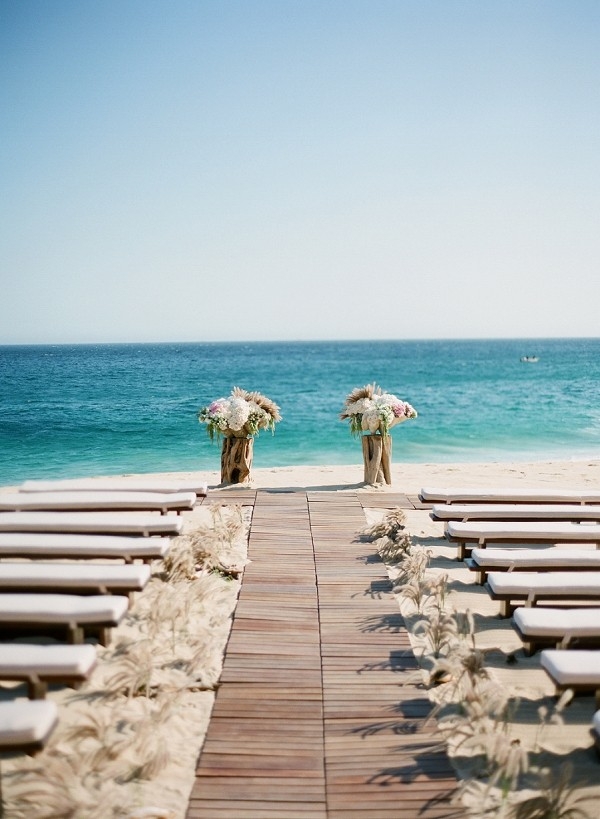 Beach Wedding Aisle and Ceremony Decor