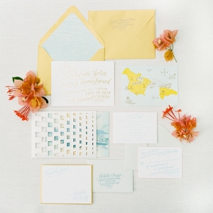 Yellow and White Invitation Suite