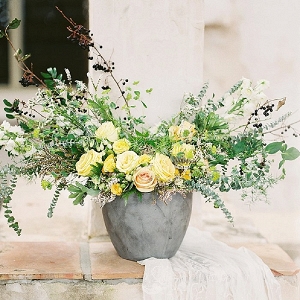 A Large Yellow Floral Arrangement 