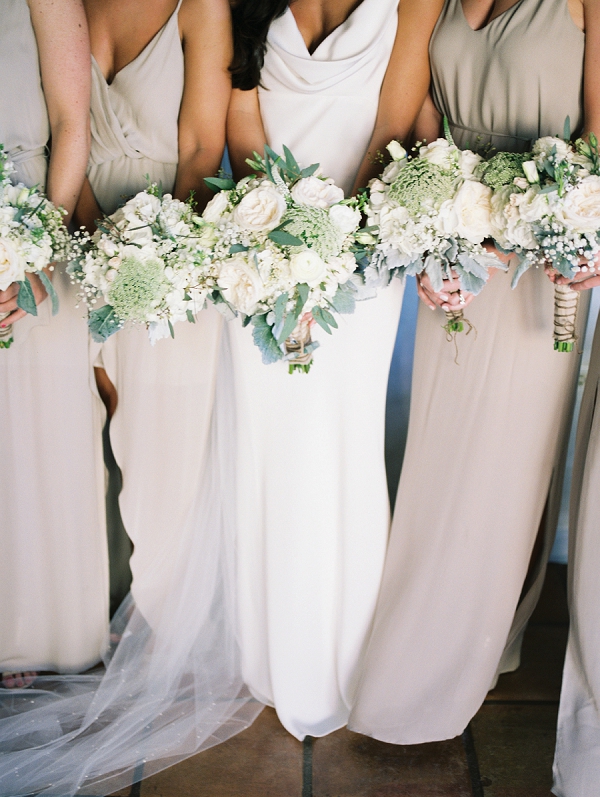 Bride and Bridesmaids with Bouquets 