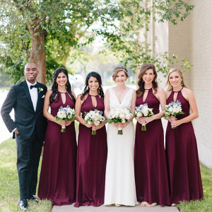 Wine colored bridesmaid dresses