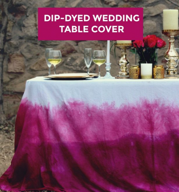 Dip-Dyed table linen
