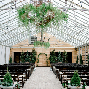 Greenhouse wedding ceremony