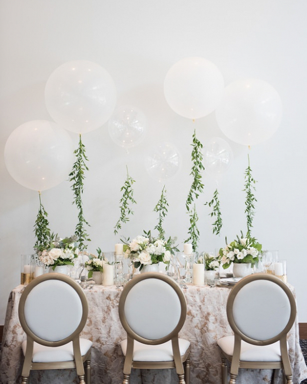 Modern tablescape with balloons