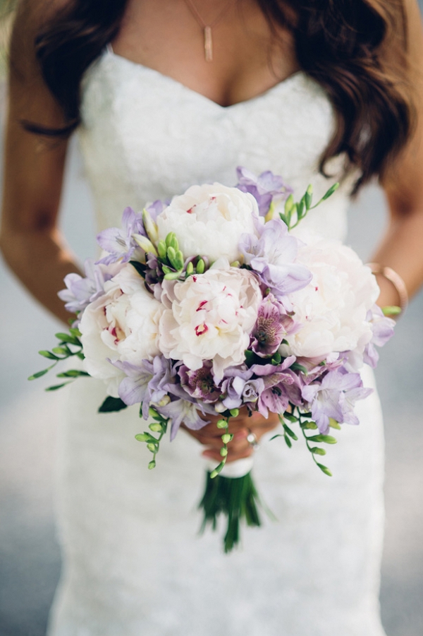 White and Lilac Wedding Bouquet
