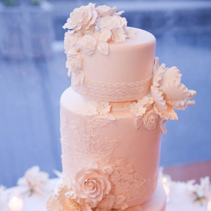 White lace wedding cake