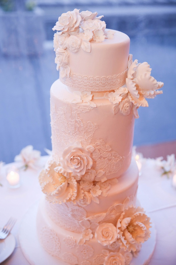 White lace wedding cake