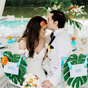 tropical poolside wedding on Belle the Magazine