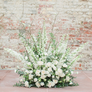 Fashionable floor floral displays for this church ceremony