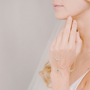 Delicate Diamond and Emerald Bridal Necklaces