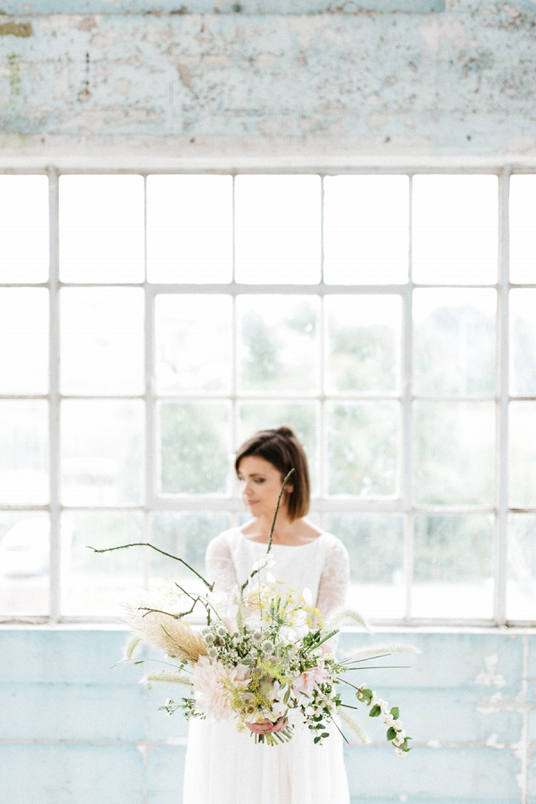 Beautiful contemporary bridal bouquet by Little Thatch Flowers 