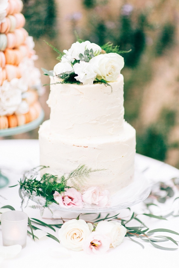 Rustic Buttercream Wedding Cake with Fresh Flowers