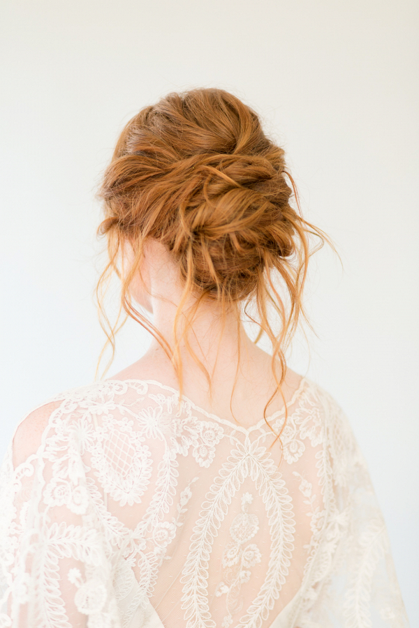 Beautiful bridal hairstyle with an updo and loose pieces