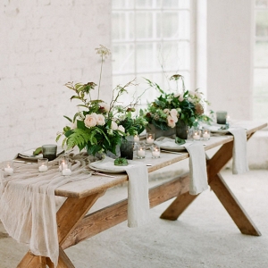rustic and bohemian luxe wedding table setting