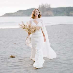 modern chic bridal look with floor length cape by alexandra grecco photographed by madalina sheldon photography