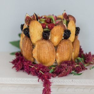 alternative design by MonAnnie Cakes which includes delicious madeleines and plenty of fresh seasonal fruit
