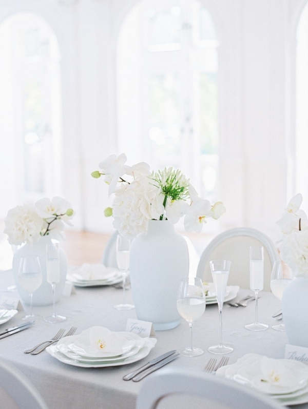 white wedding colour palette tablescape 