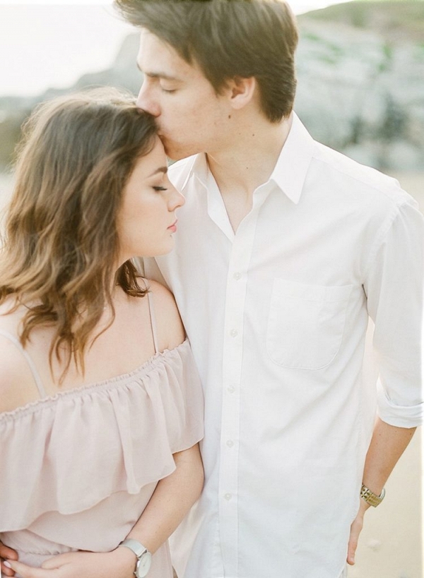 Romantic Tranquil English Beach Engagement Session