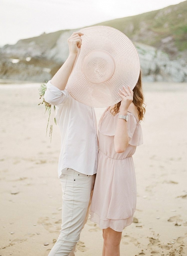 Romantic Tranquil English Beach Engagement Session