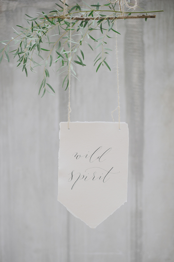 Calligraphy pennants with wild spirit written on them