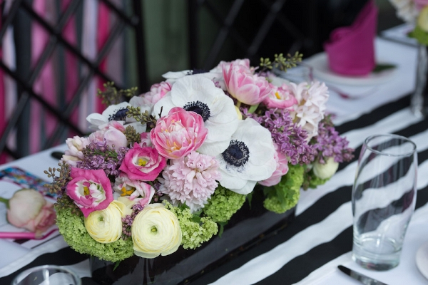 Bridal Shower Centerpiece with Anemones and Peonies