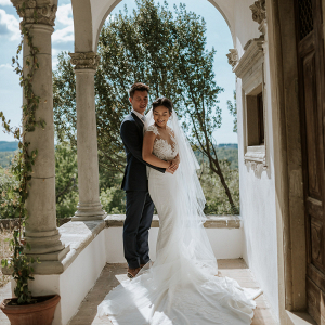 Bride and groom in Italy
